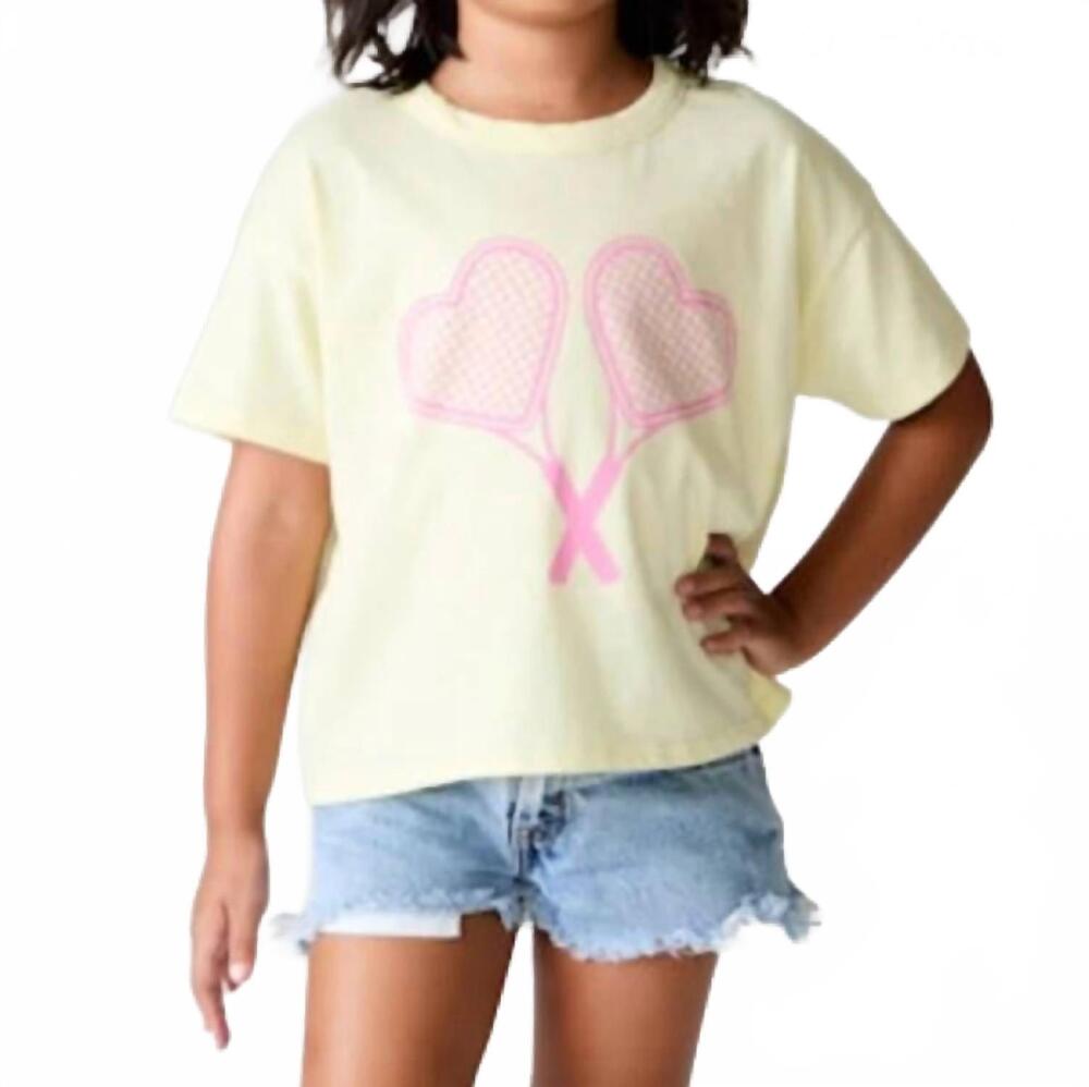 NEW CHASER heart racket tee in yellow